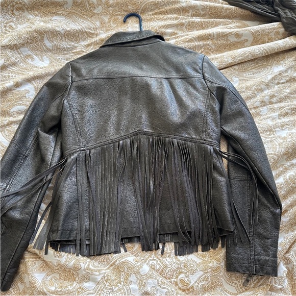 Vegan Leather Fringe Jacket - Picture 2 of 7